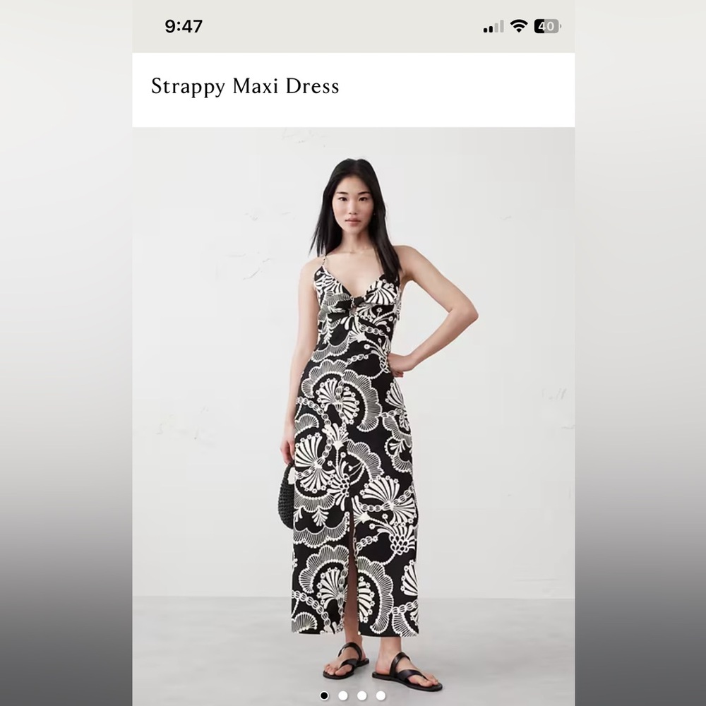 Banana Republic Black and White Midi Dress